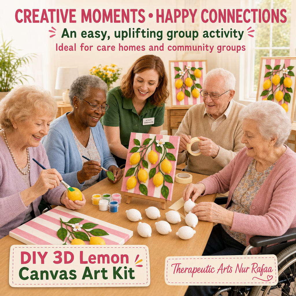 DIY 3D Lemon Canvas Art Kit Lemon Craft Kit , All included, 3D Textured effect , Looks like real lemon