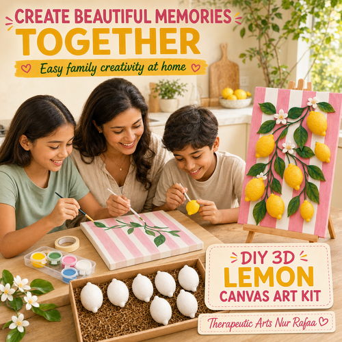 DIY 3D Lemon Canvas Art Kit Lemon Craft Kit , All included, 3D Textured effect , Looks like real lemon