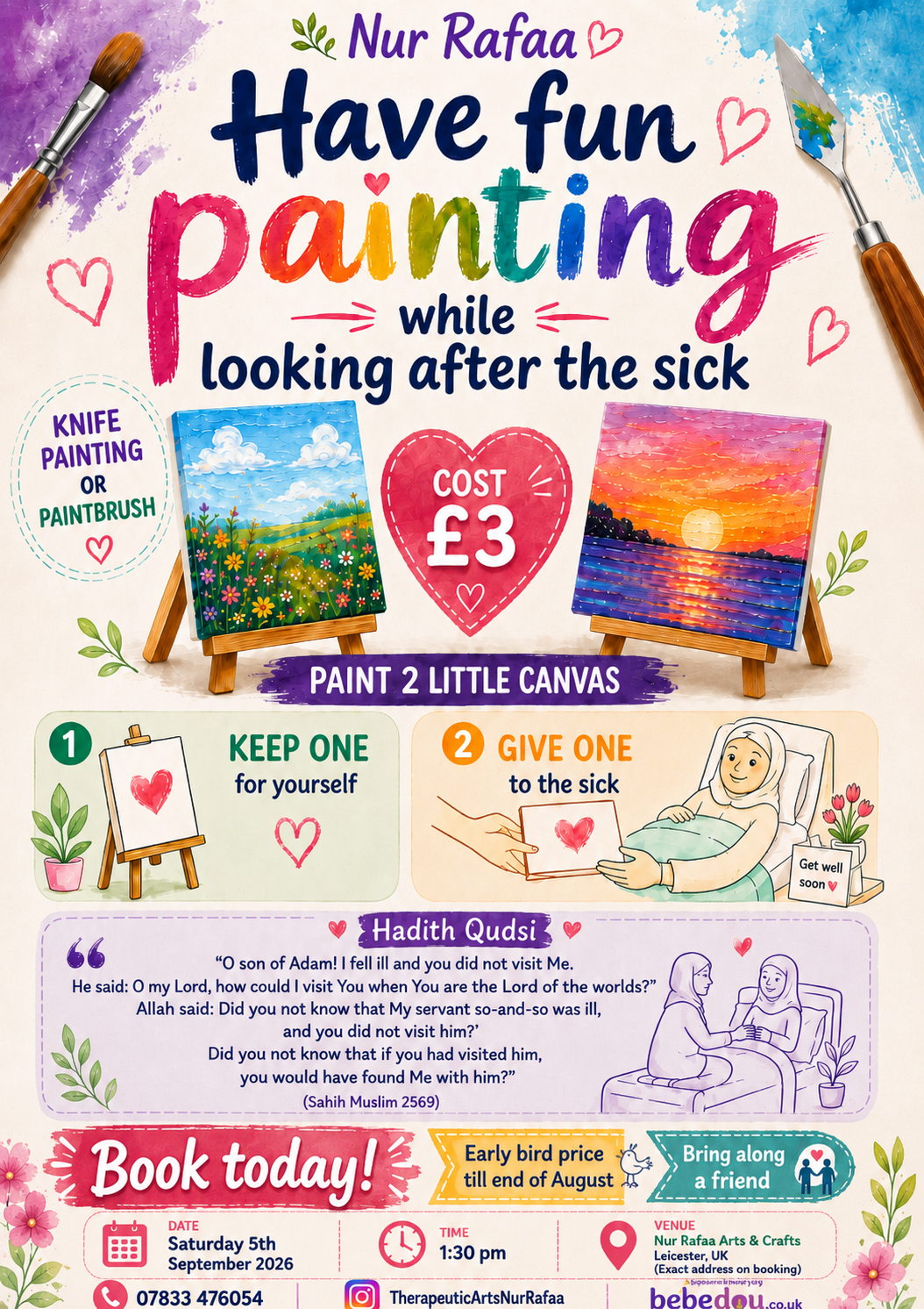 Small Canva painting,  paint 2 , give 1 away