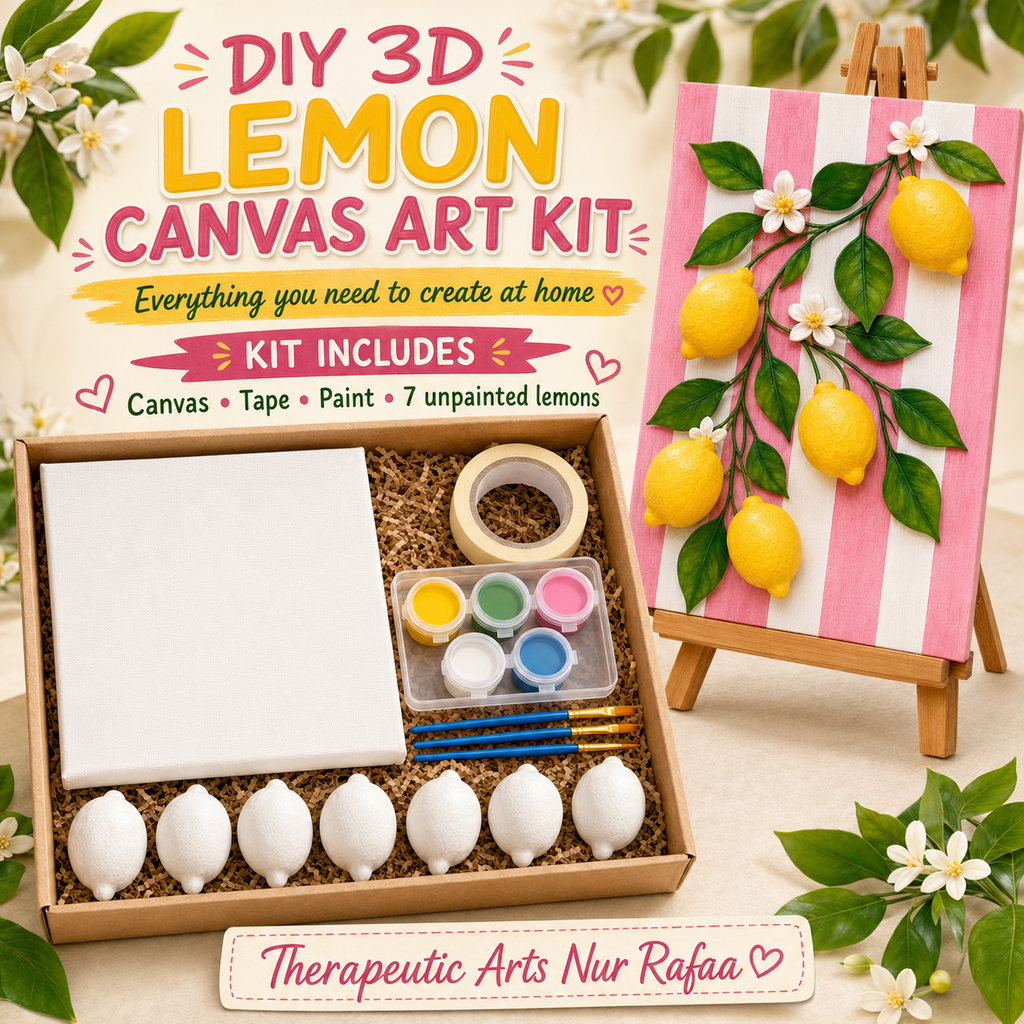 DIY 3D Lemon Canvas Art Kit Lemon Craft Kit , All included, 3D Textured effect , Looks like real lemon