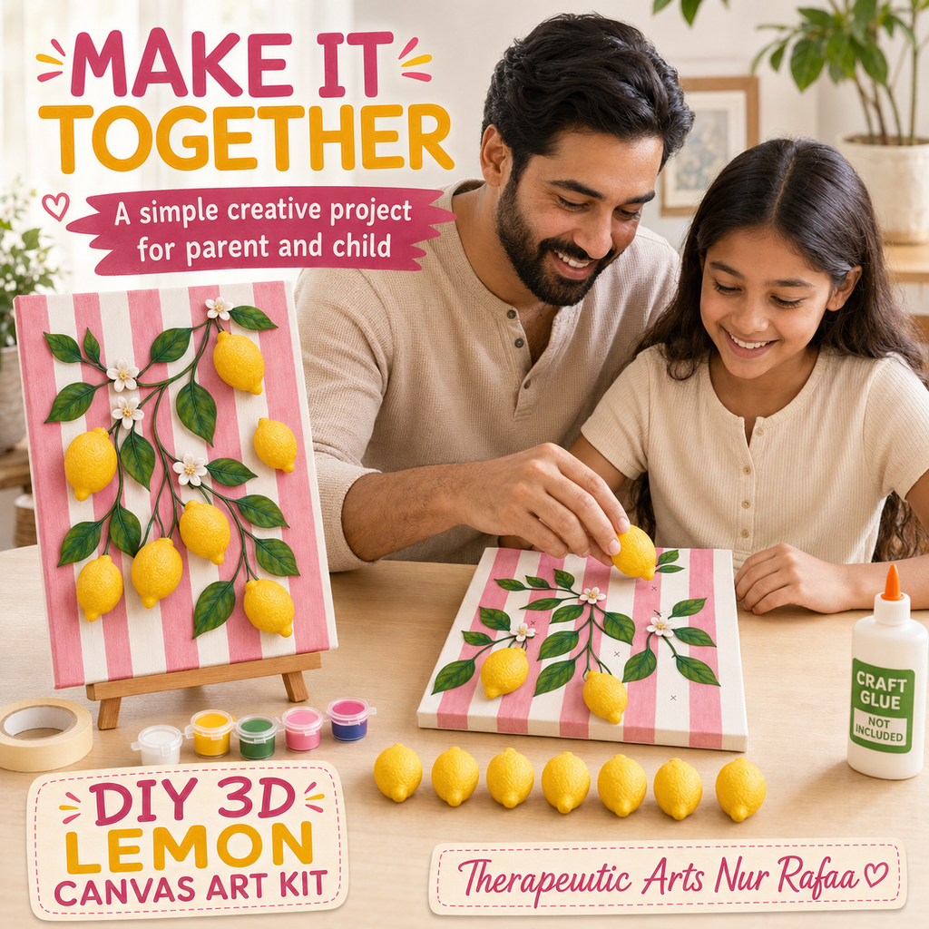 DIY 3D Lemon Canvas Art Kit Lemon Craft Kit , All included, 3D Textured effect , Looks like real lemon