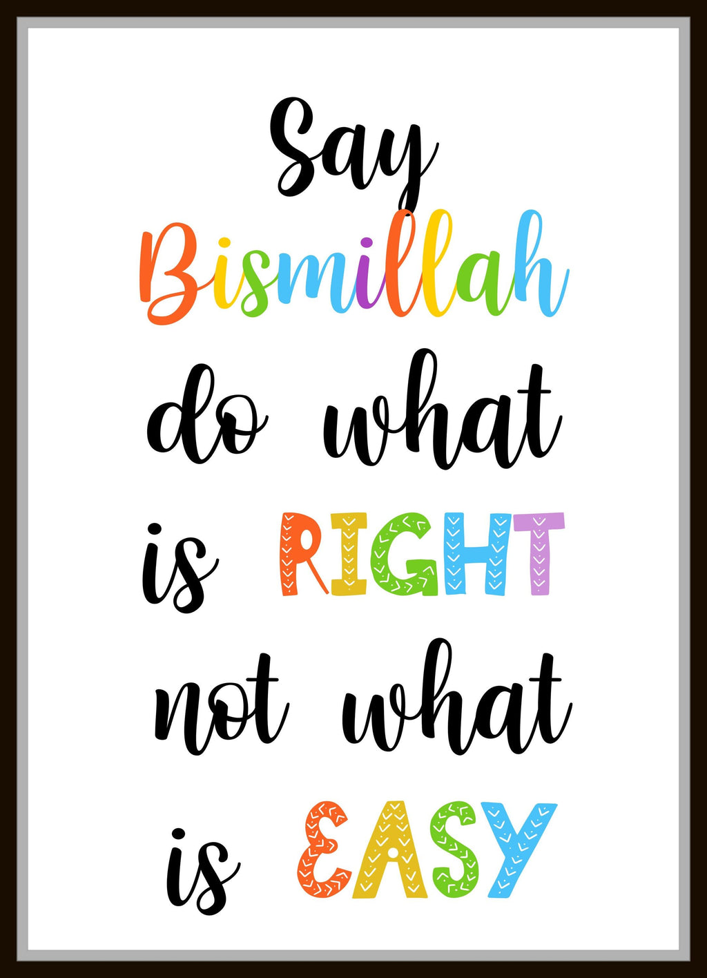 Rainbow Muslim Kids Prints: Calming Islamic Wall Art (Digital Download Set of 30)