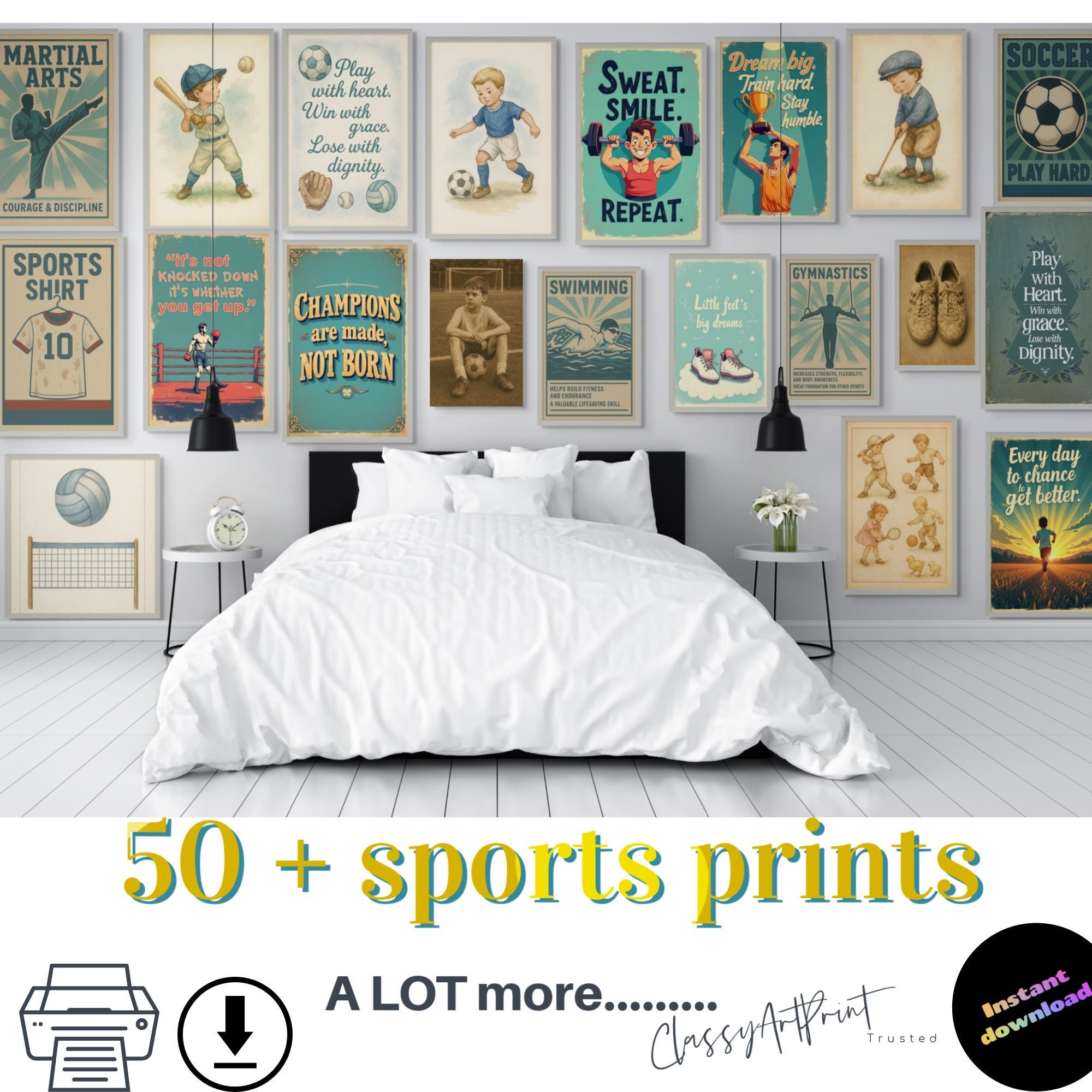 new born blocks/  frame mockup bundle /  NurseryBundleVintage /  Boyssports-decor Prints DIGITAL DOWNLOAD