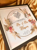 Personalized Islamic Wedding Frame: Floral Nikkah Gift, Custom Names