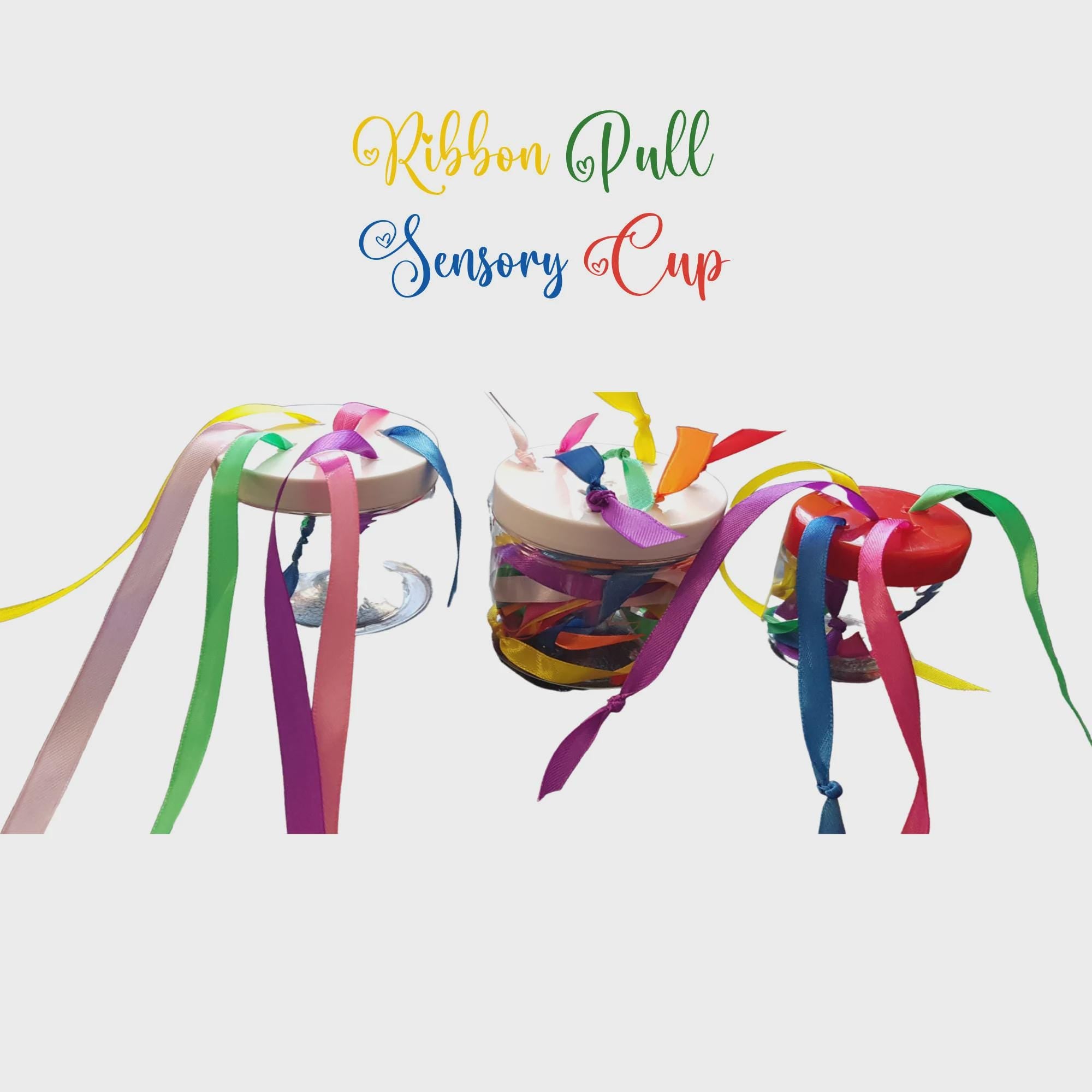 Montessori Ribbon Pull Toy: Sensory Cup for Fine Motor Skills