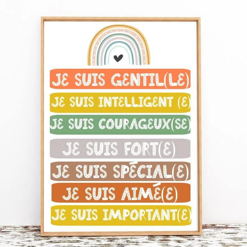 French Classroom Equality Poster: Kids Nursery Art (A3 Digital Download)