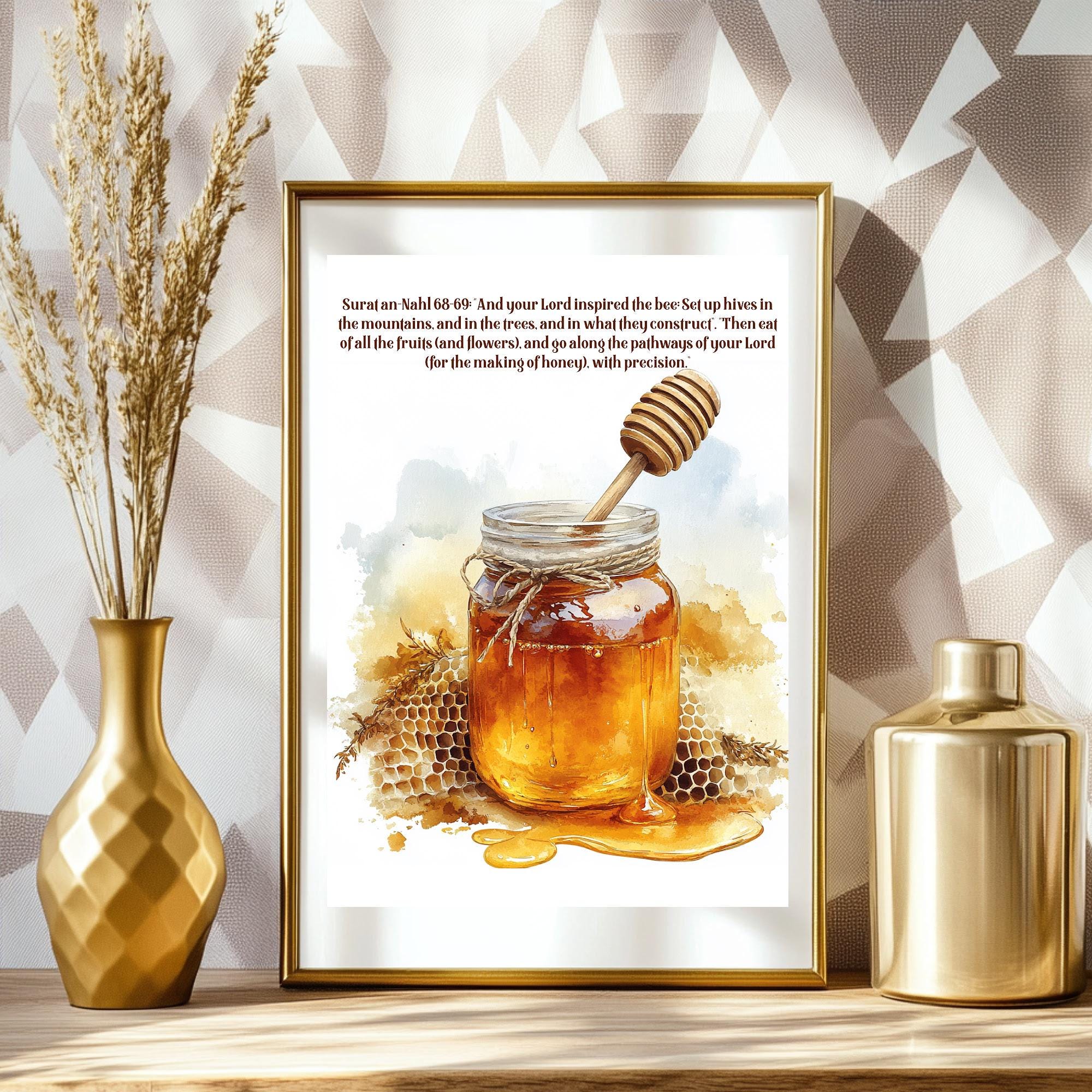 Islamic Art Print Set  Quran Verses, Fig, Honey, Pomegranate (Digital Download)