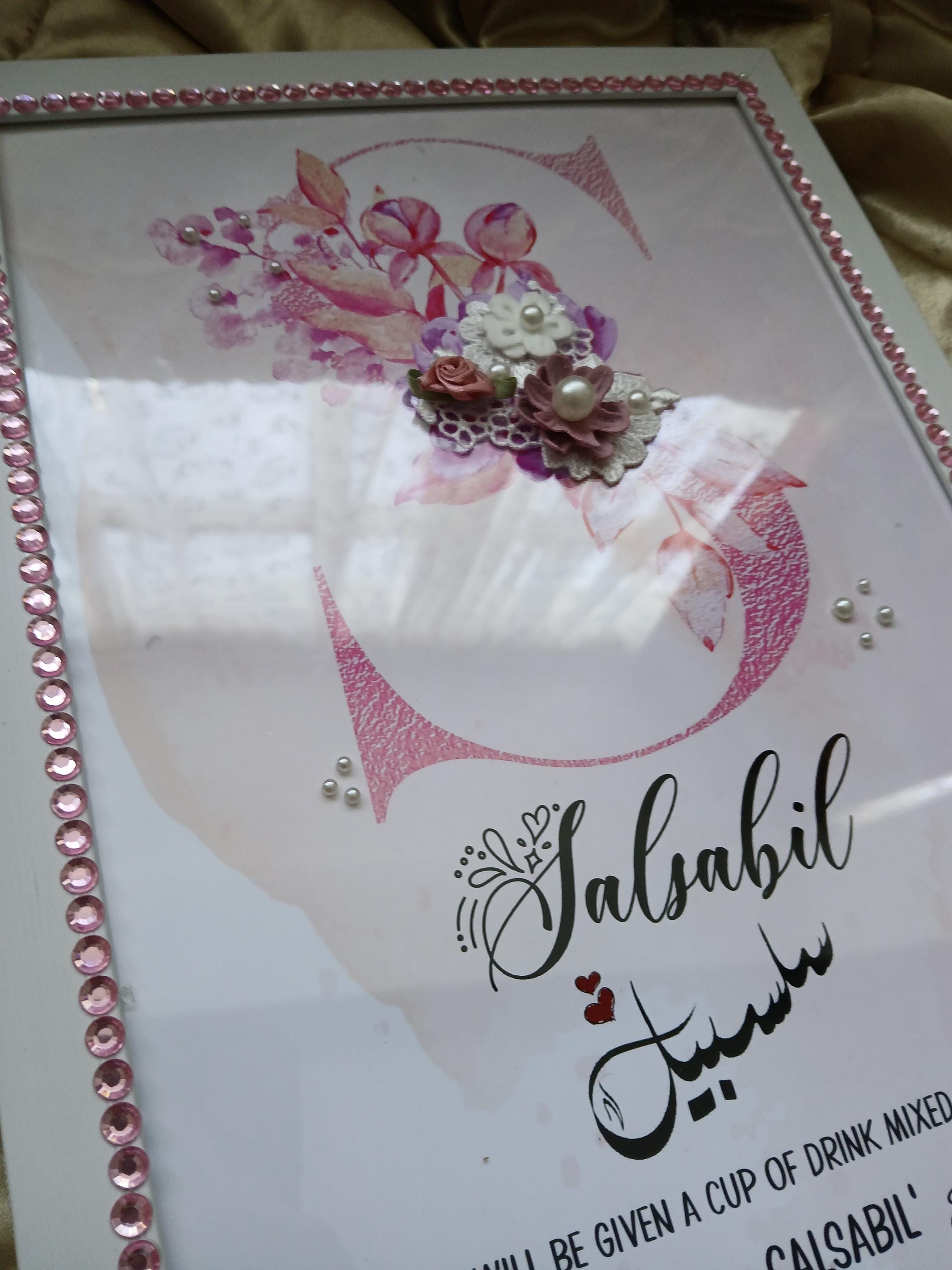 Personalized Arabic Letter Floral Print: Islamic Wall Decor