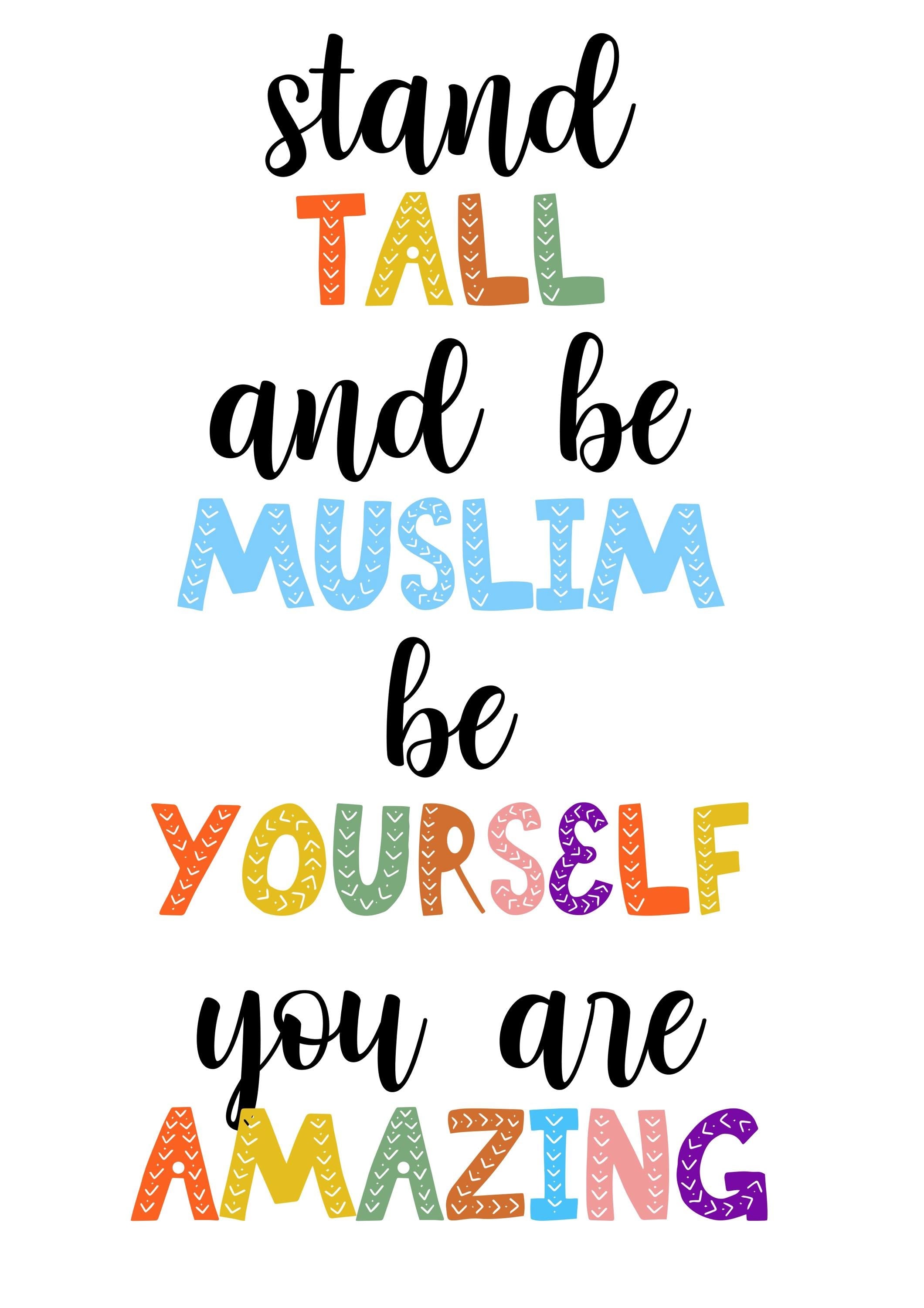Rainbow Muslim Kids Prints: Calming Islamic Wall Art (Digital Download Set of 30)