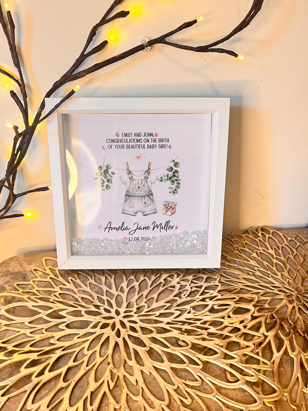 Personalized Baby Girl Nursery Art: Watercolor Design, Custom Name