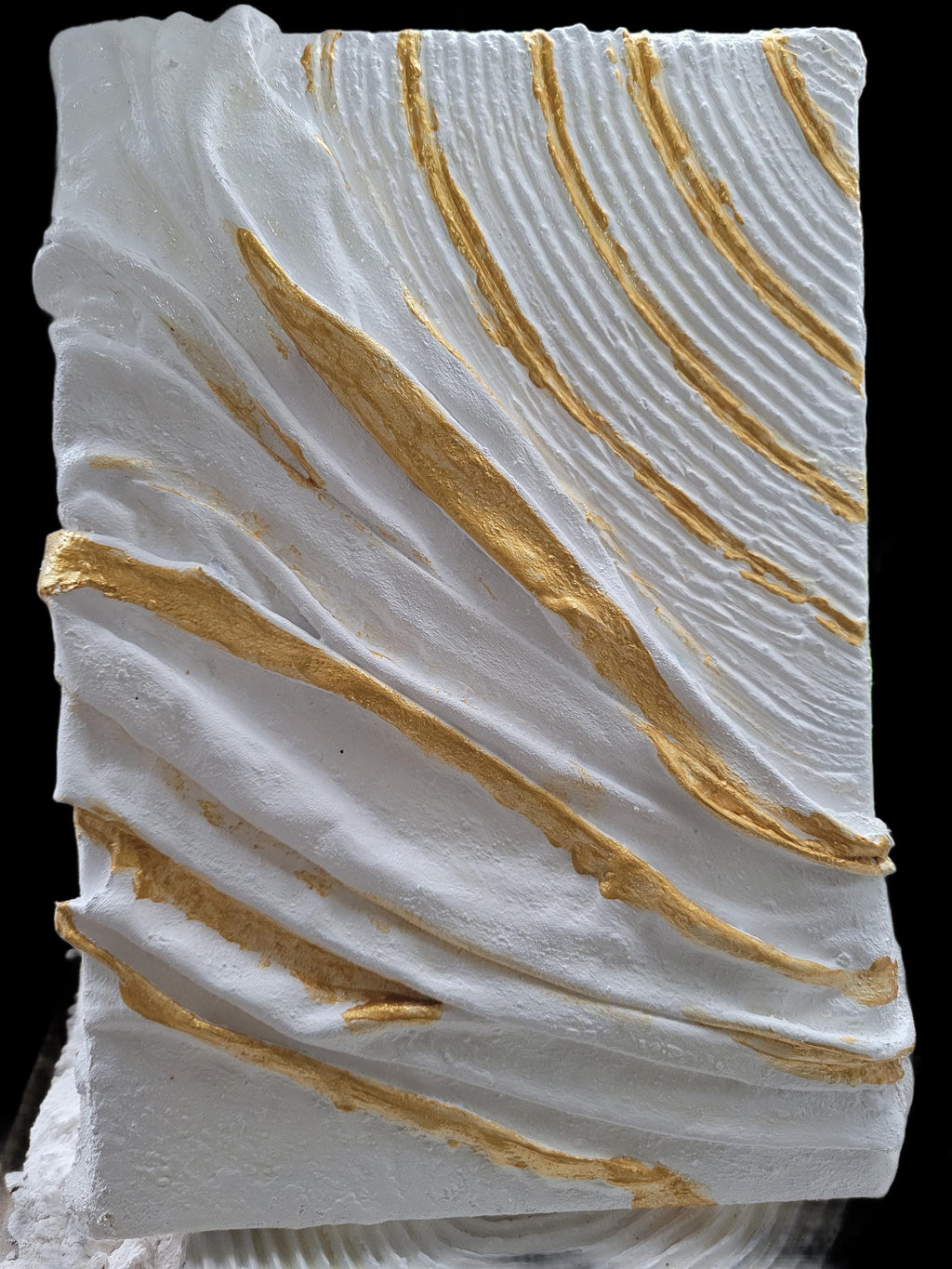 Textured Plaster Canvas Art: 3D White Abstract, Minimalist Scandi Decor