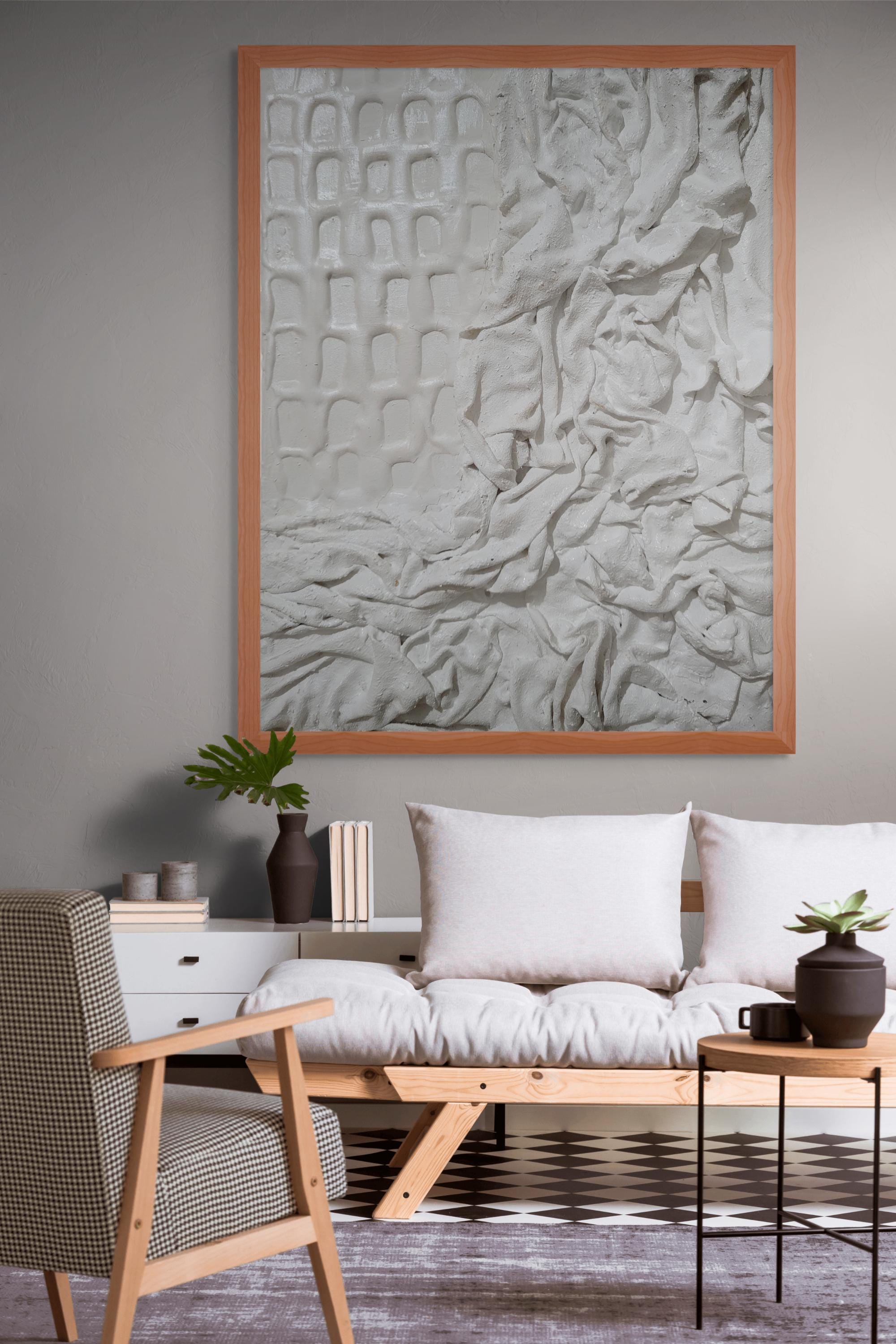Textured Fabric Wall Art: Minimalist Scandi Decor
