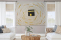 Textured Kaaba Painting on Canvas: Gold Accent Islamic Wall Art