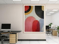 Handmade Textured Plaster Wall Art: Red, Black, Boho Canvas