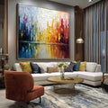 Original Colorful Oil Painting on Canvas, Abstract Texture, Large Wall Art