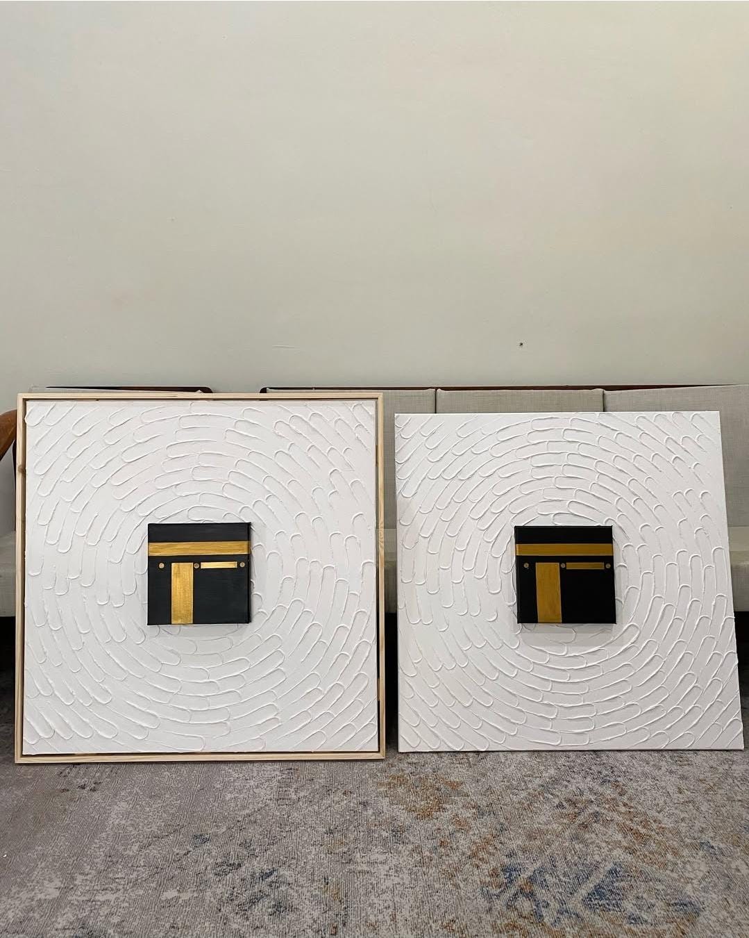Kaaba Canvas Art: 3D Textured Islamic Painting with Gold