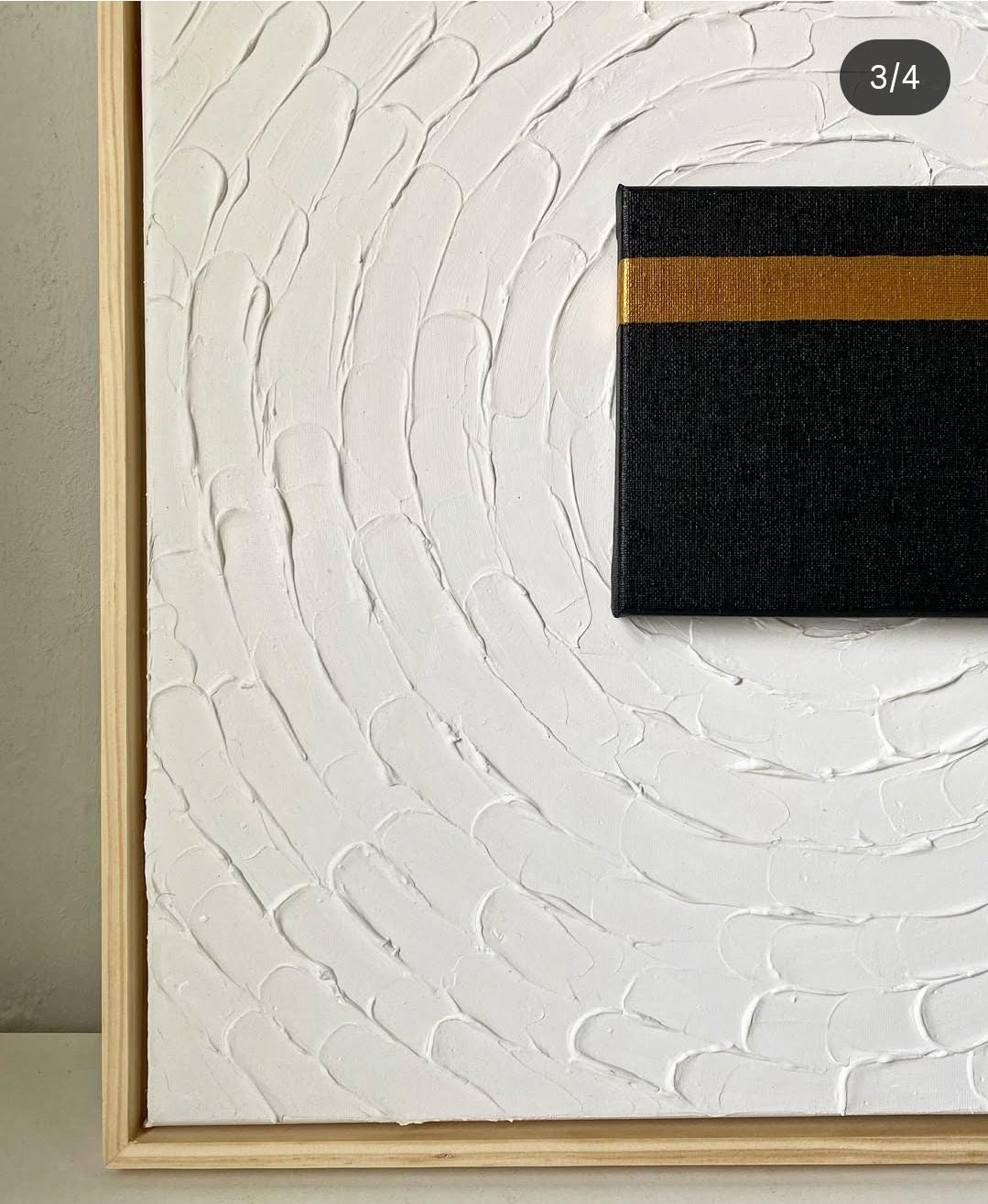 Kaaba Canvas Art: 3D Textured Islamic Painting with Gold