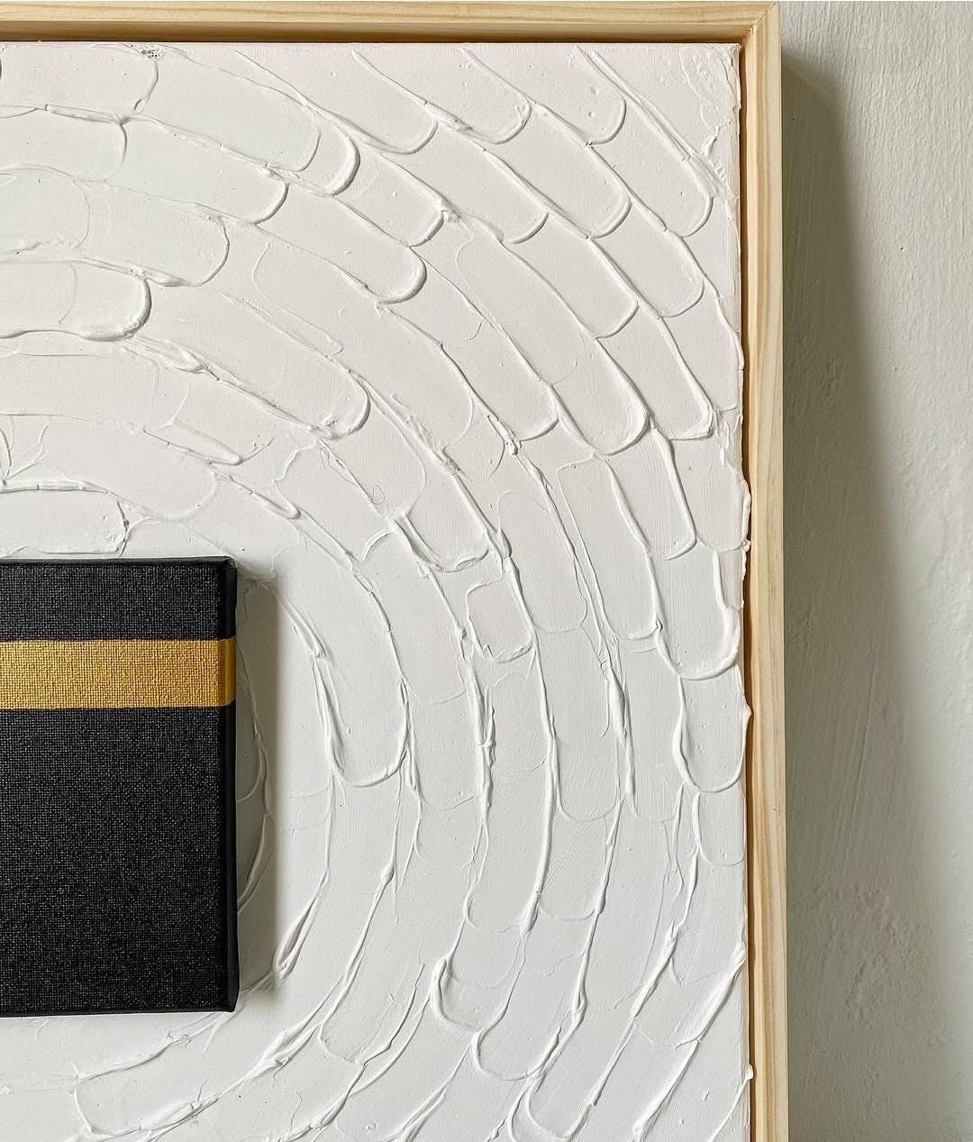 Kaaba Canvas Art: 3D Textured Islamic Painting with Gold