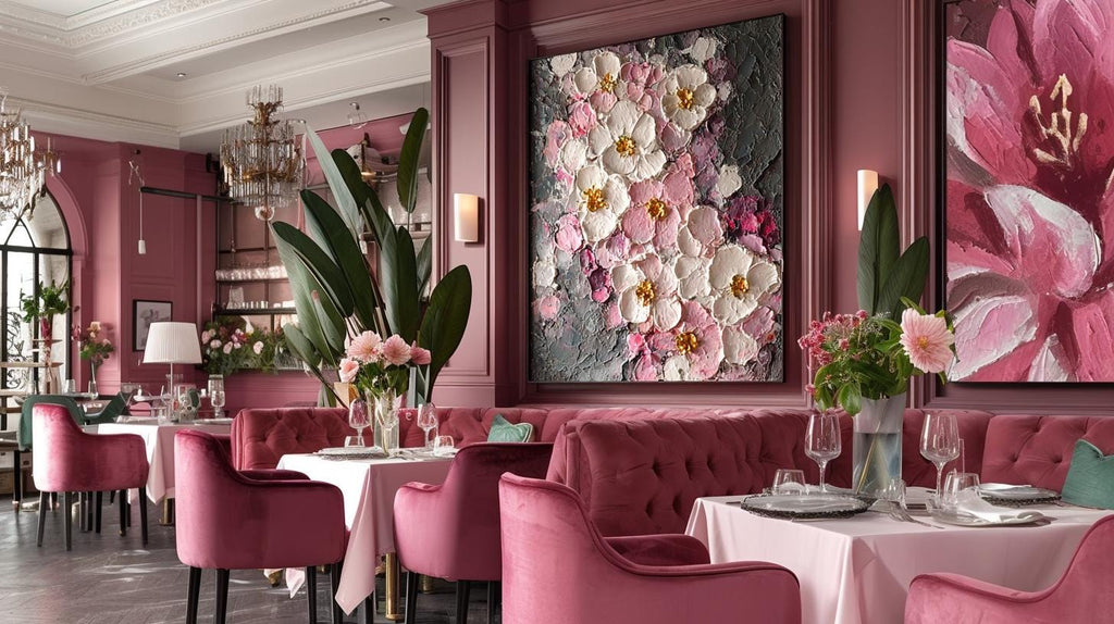 Large Orchid Oil Painting On Canvas, 3D Impasto Textured Floral Wall Art