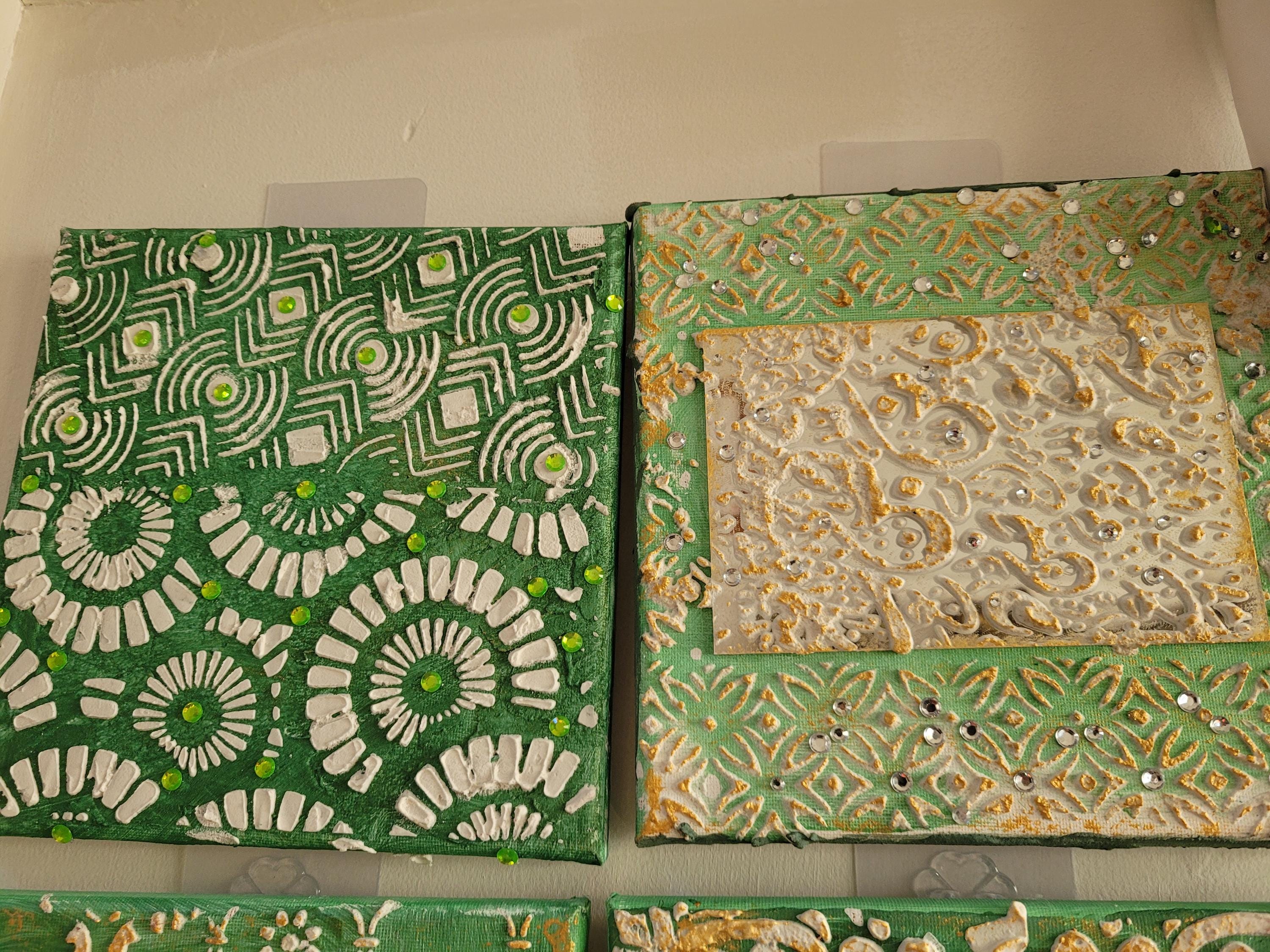 3D Boho Mandala Wall Art with Beads, Textured Art Deco