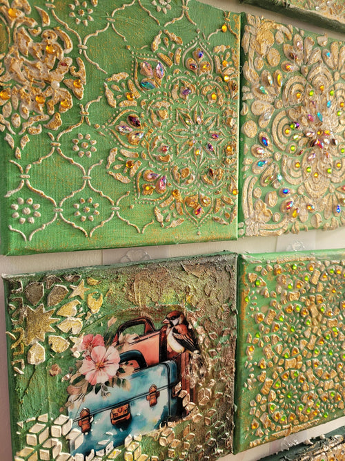 3D Boho Mandala Wall Art with Beads, Textured Art Deco