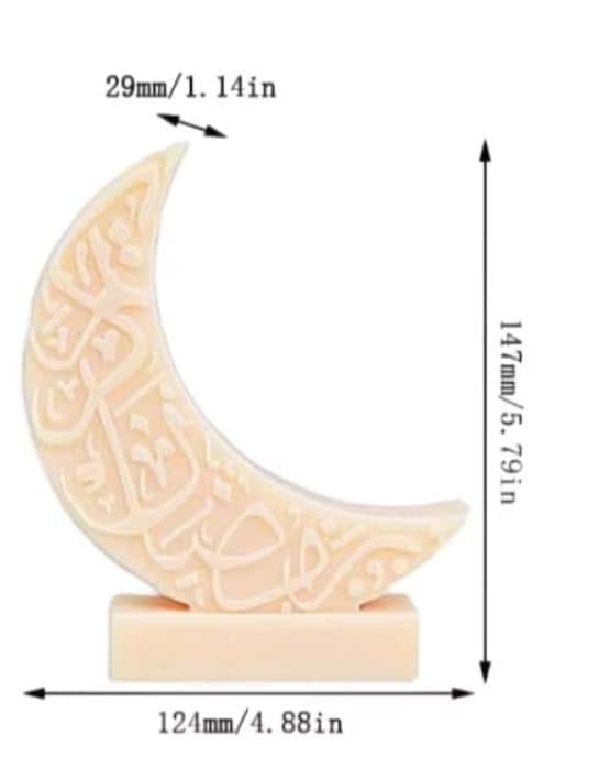 Ramadan Crescent Moon Candle  Oud White Musk Scented Soy Wax