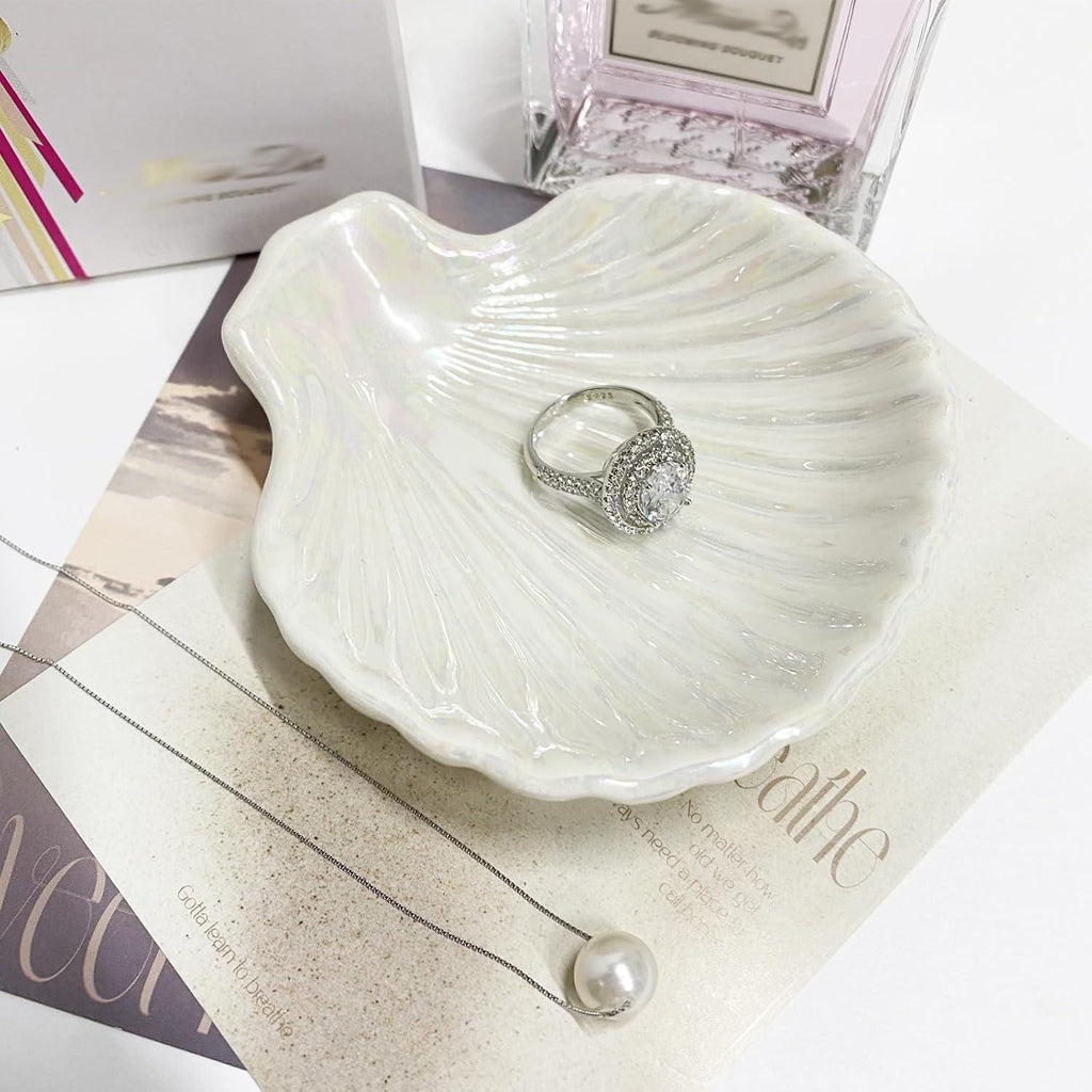 Trinket tray shell Decorative tray, custom colour effects, Handmade designs, Jesmonite, neutral home Gift for Sister Mother Daughter