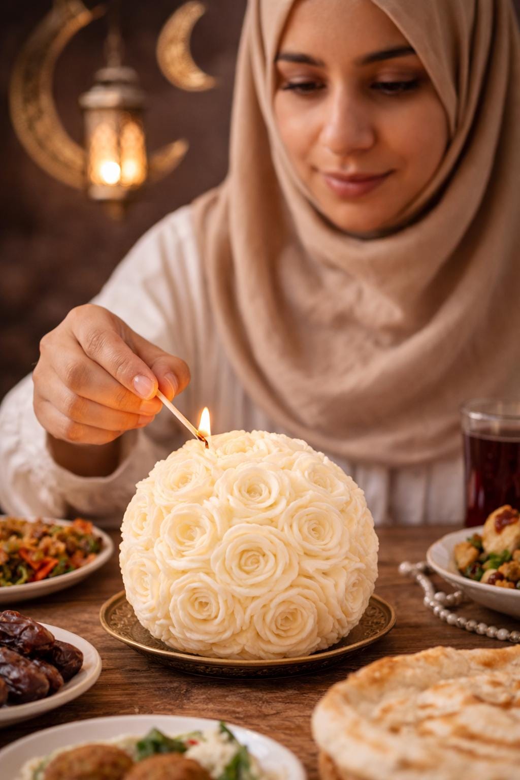 Ramadan Mubarak Gift flower candle Exquisite Oud White Musk Eid  candles made from soy wax  Islamic Vegan candles - Eid gift ideas