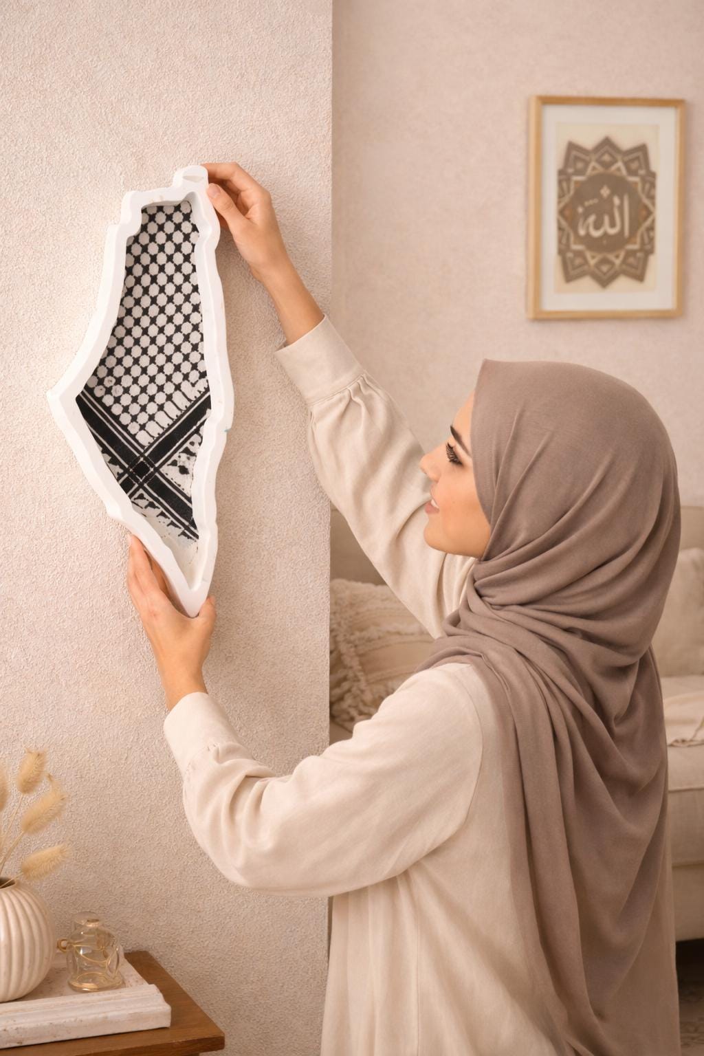 Palestine Keffiyeh Resin Dish  Handmade Decorative Tray