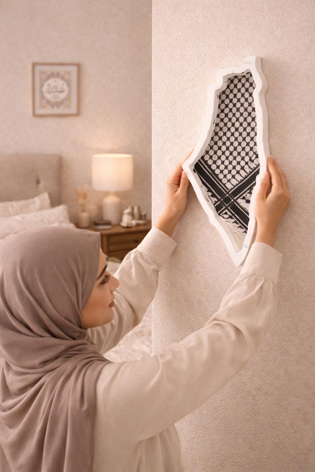 Palestine Keffiyeh Resin Dish  Handmade Decorative Tray