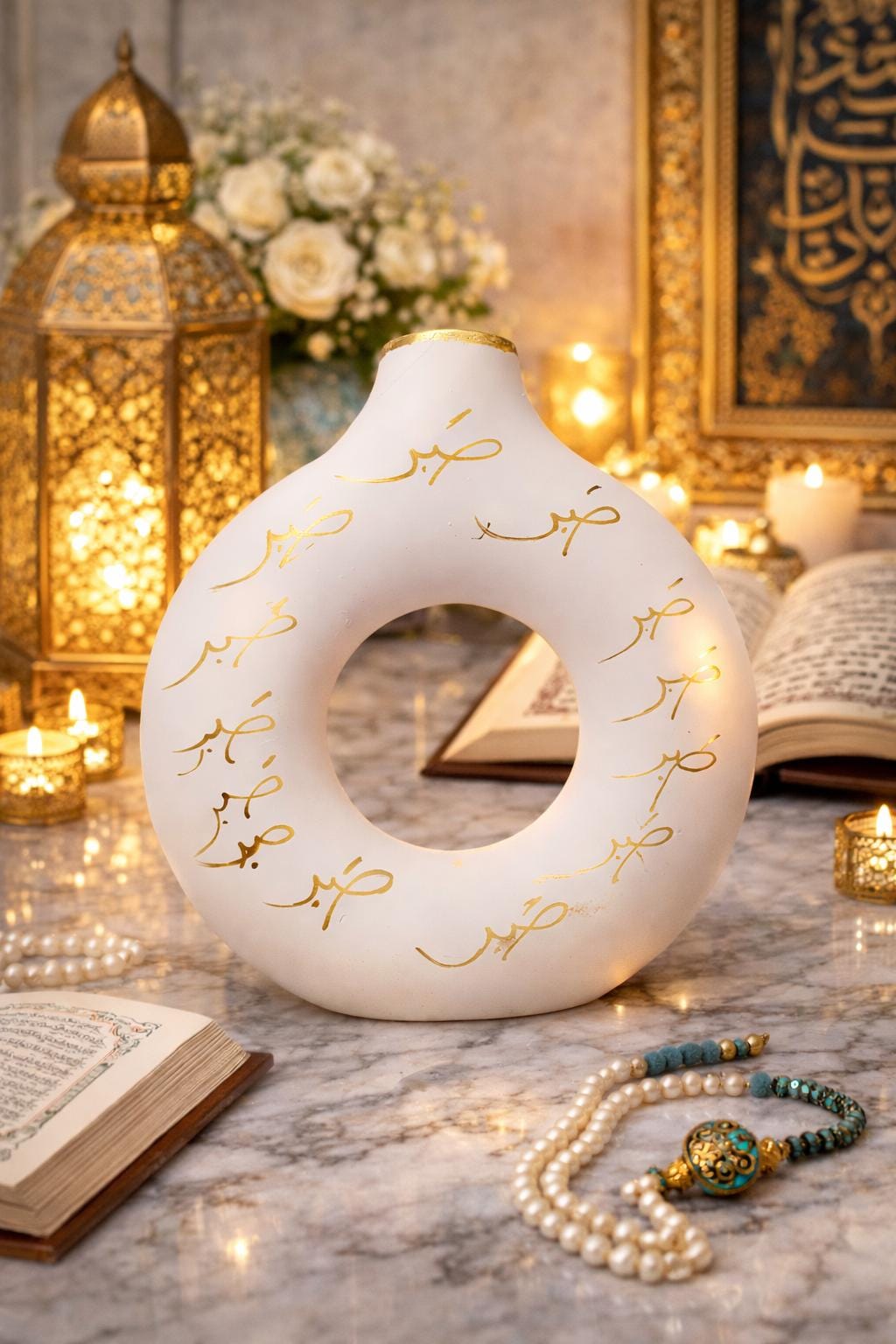 Eid Ramadan Arabic Patience, Taqwa and Faith, Vase, Mothers Gift , Daughter to Mother Gift, Sabr vase for dried flowers Handmade