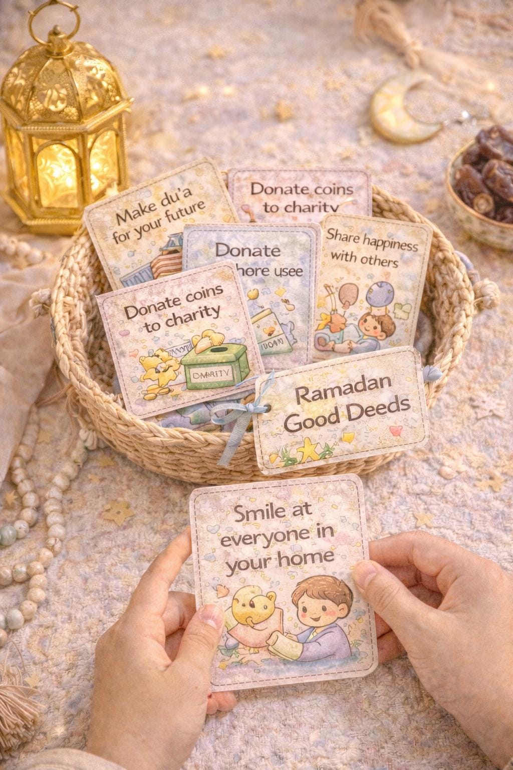 Ramadan Good Deeds for Kids | 100 Islamic Activity Cards | Printable Ramadan Calendar | Muslim Children | Instant Download