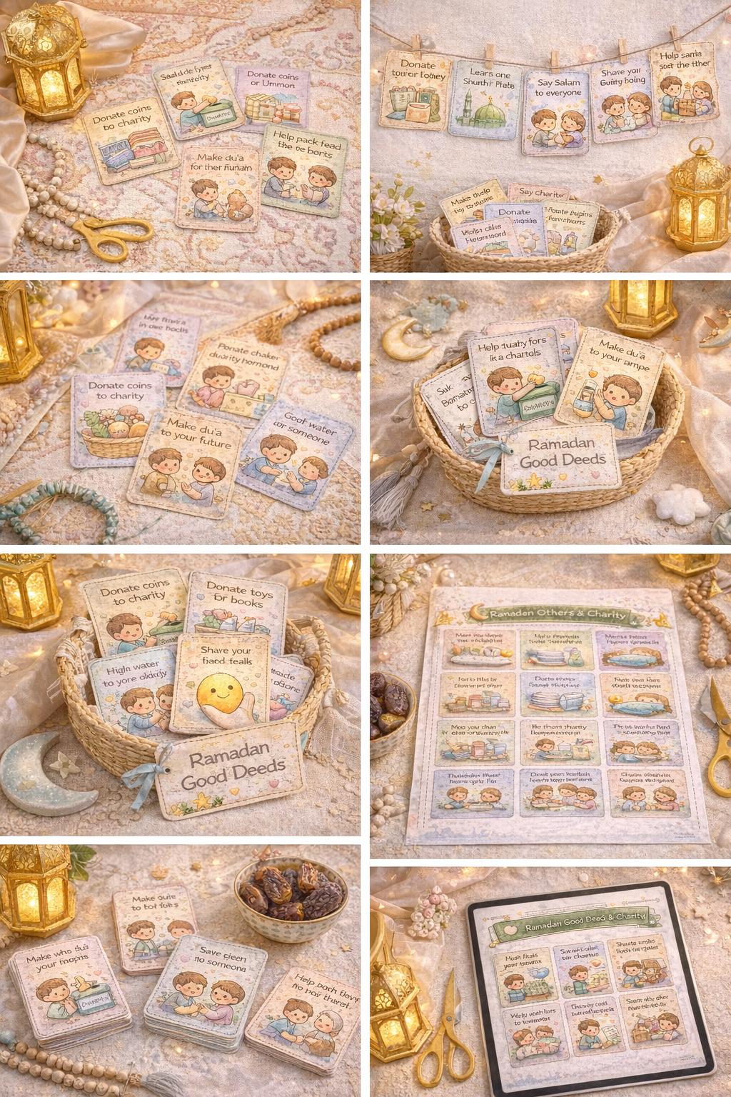 Ramadan Good Deeds for Kids | 100 Islamic Activity Cards | Printable Ramadan Calendar | Muslim Children | Instant Download