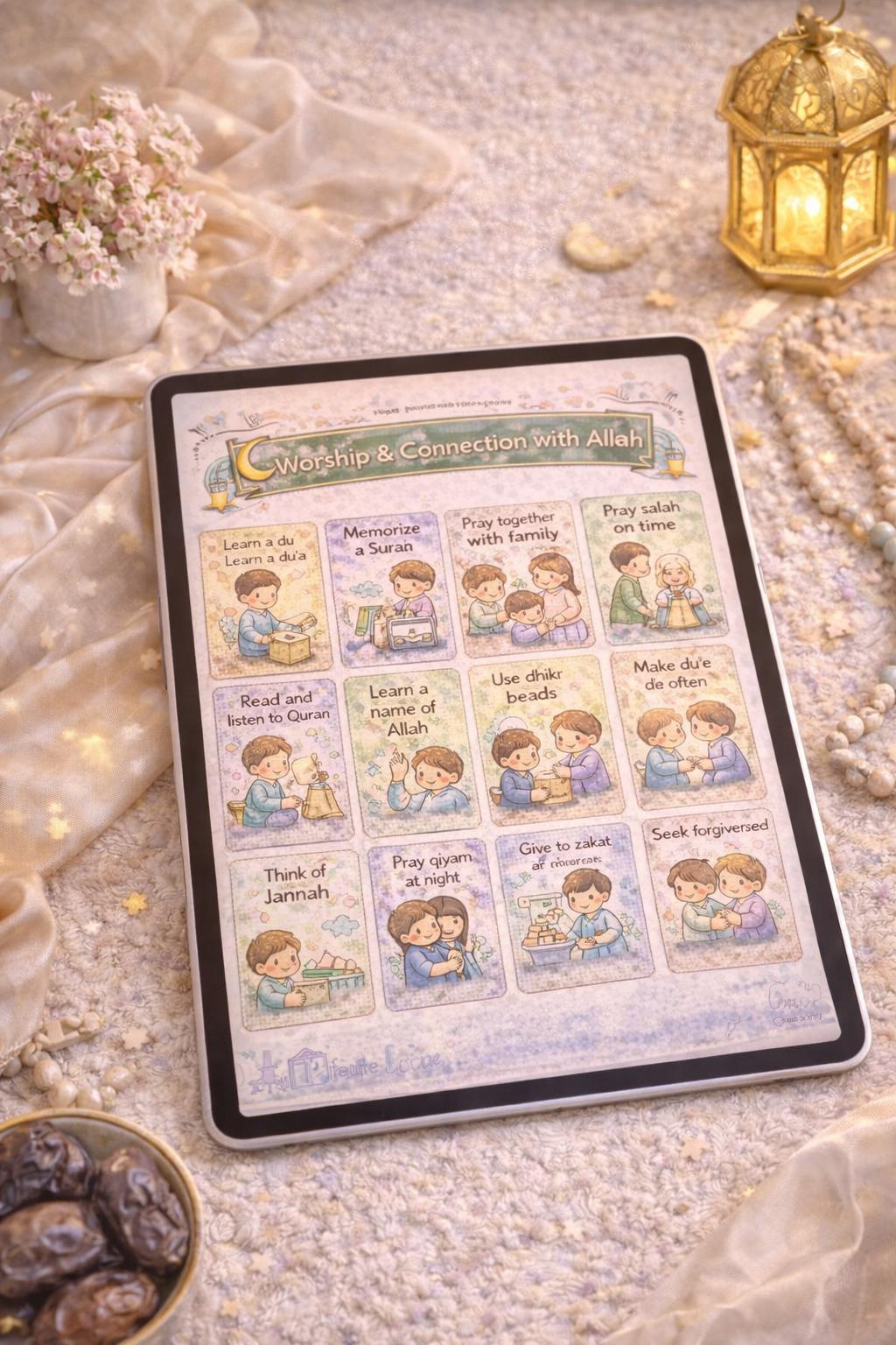 Ramadan Good Deeds for Kids | 100 Islamic Activity Cards | Printable Ramadan Calendar | Muslim Children | Instant Download