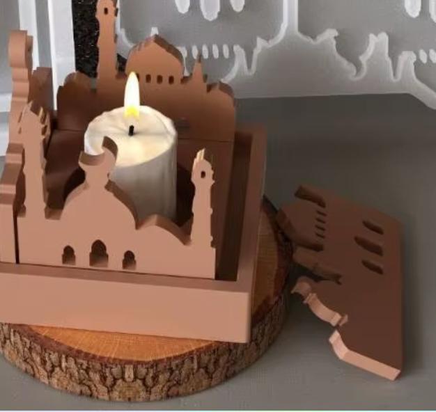 Mosque and candle wax  with three free melts Islamic tealight warmer Eid gifts Ramadan presents Islamic Vegan candles - Eid gift ideas