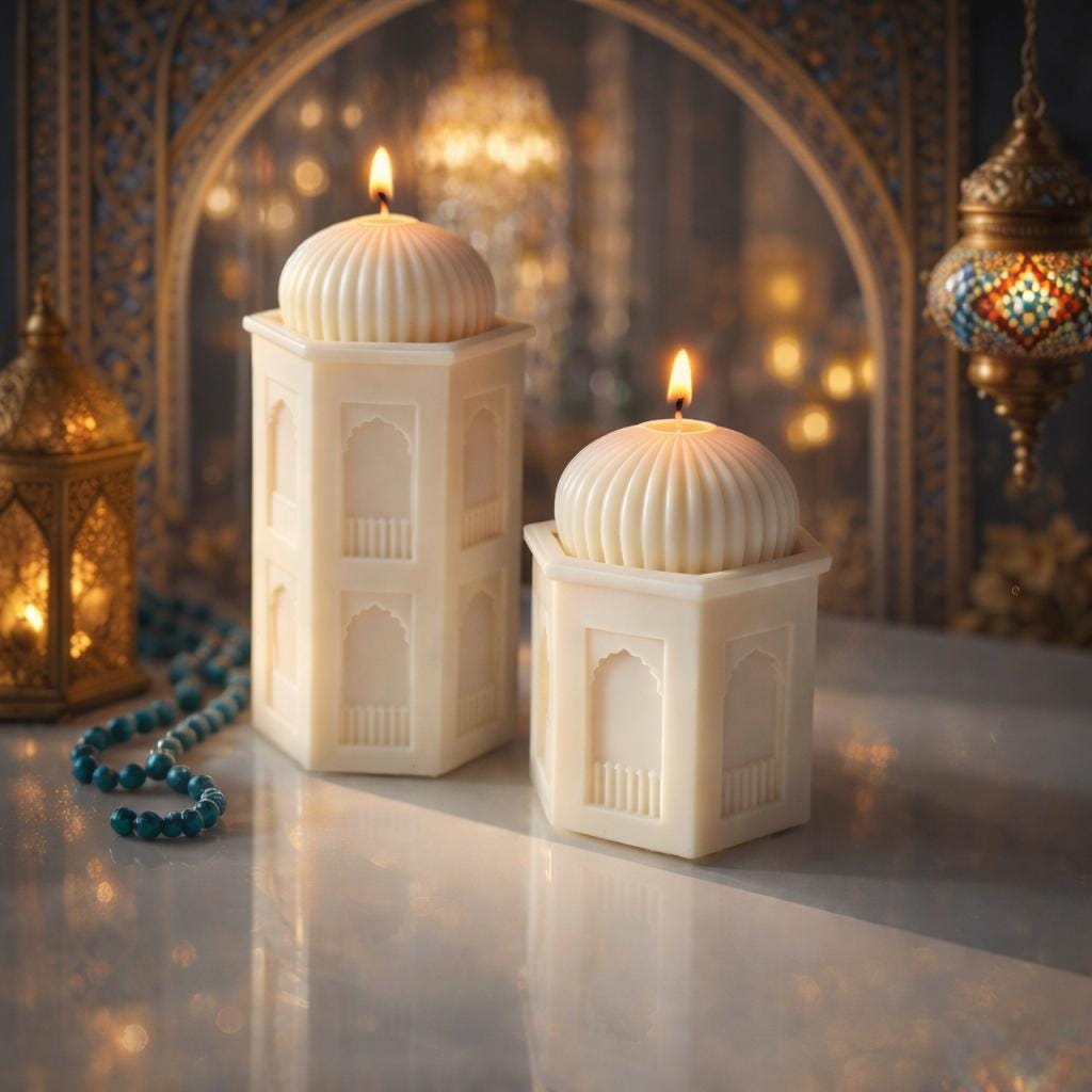 Mosque Candle: Ramadan Decor, Oud White Musk Scent