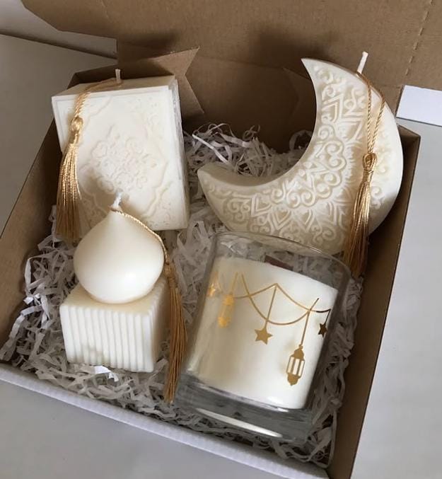 Ramadan Mosque Candle  Oud White Musk Soy Wax Islamic Decor Crescent Moon