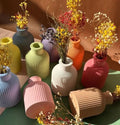 Ribbed vase for dried flowers, custom colour and effects, Handmade | Jesmonite| Neutral home decor and gifts  choose different styles