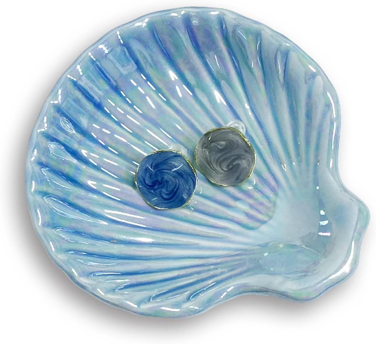 Trinket tray shell Decorative tray, custom colour effects, Handmade designs, Jesmonite, neutral home Gift for Sister Mother Daughter