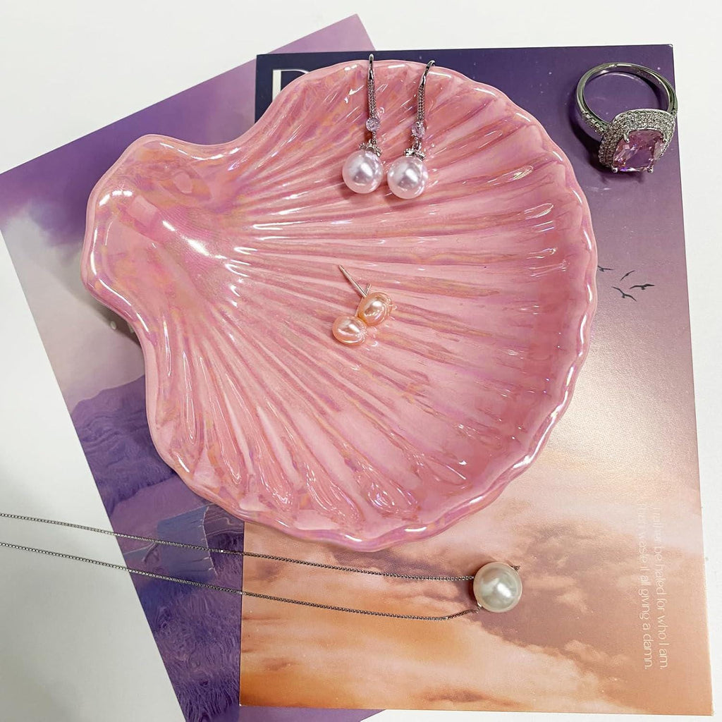 Trinket tray shell Decorative tray, custom colour effects, Handmade designs, Jesmonite, neutral home Gift for Sister Mother Daughter