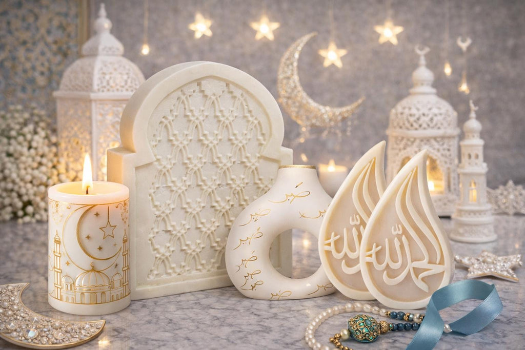 Ramadan Mubarak Gift flower candle Exquisite Oud White Musk Eid  candles made from soy wax  Islamic Vegan candles - Eid gift ideas