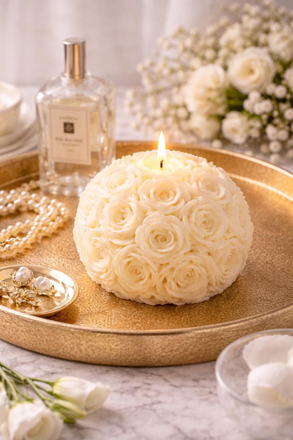 Ramadan Mubarak Gift flower candle Exquisite Oud White Musk Eid  candles made from soy wax  Islamic Vegan candles - Eid gift ideas