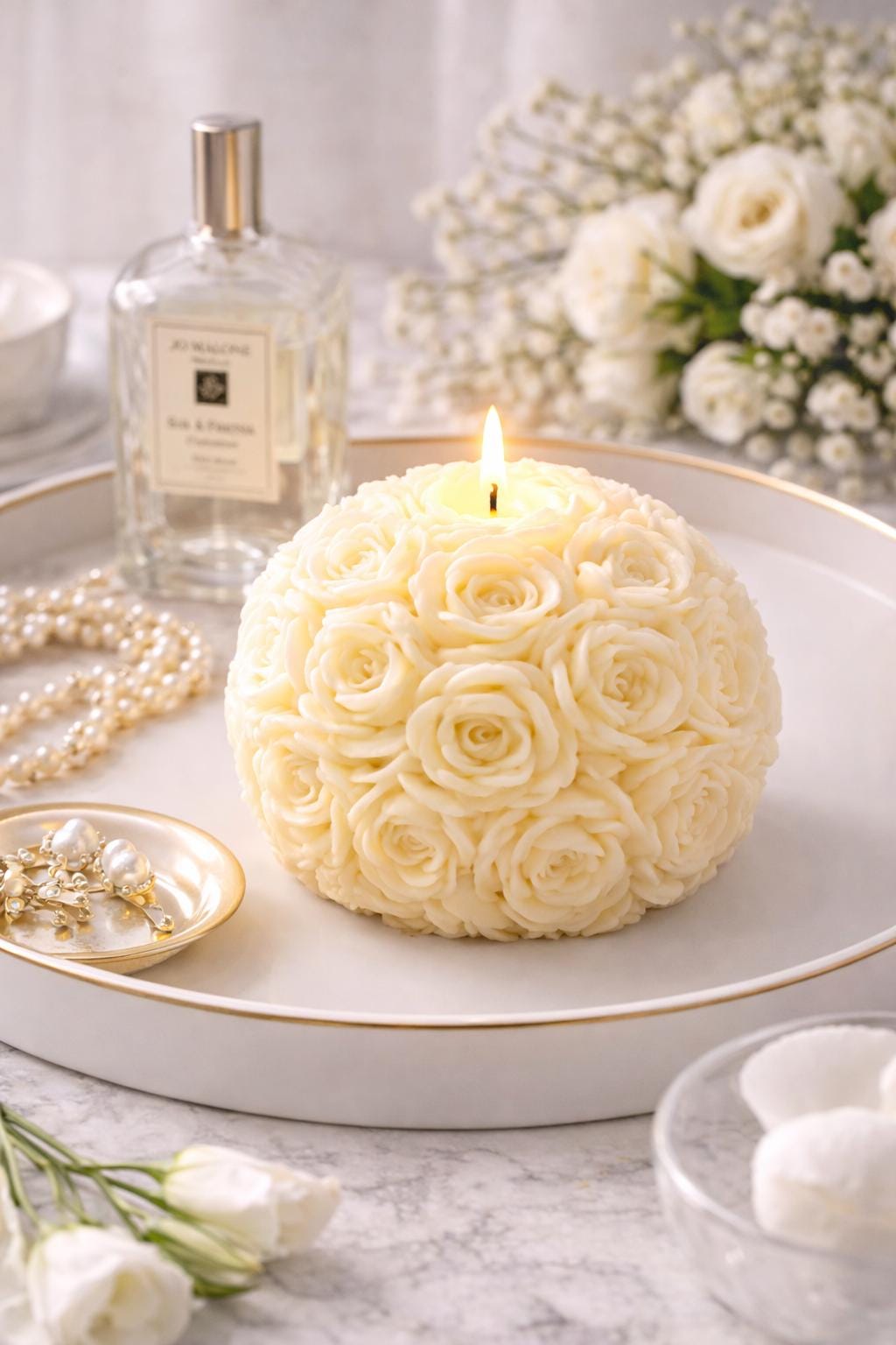 Ramadan Mubarak Gift flower candle Exquisite Oud White Musk Eid  candles made from soy wax  Islamic Vegan candles - Eid gift ideas