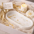 Gift Box Eid Ramadan Hamper basket i White Ribbed Trinklet, mosque candle and flower Oud  Musk Eid  candles made from soy wax  Islamic Vegan