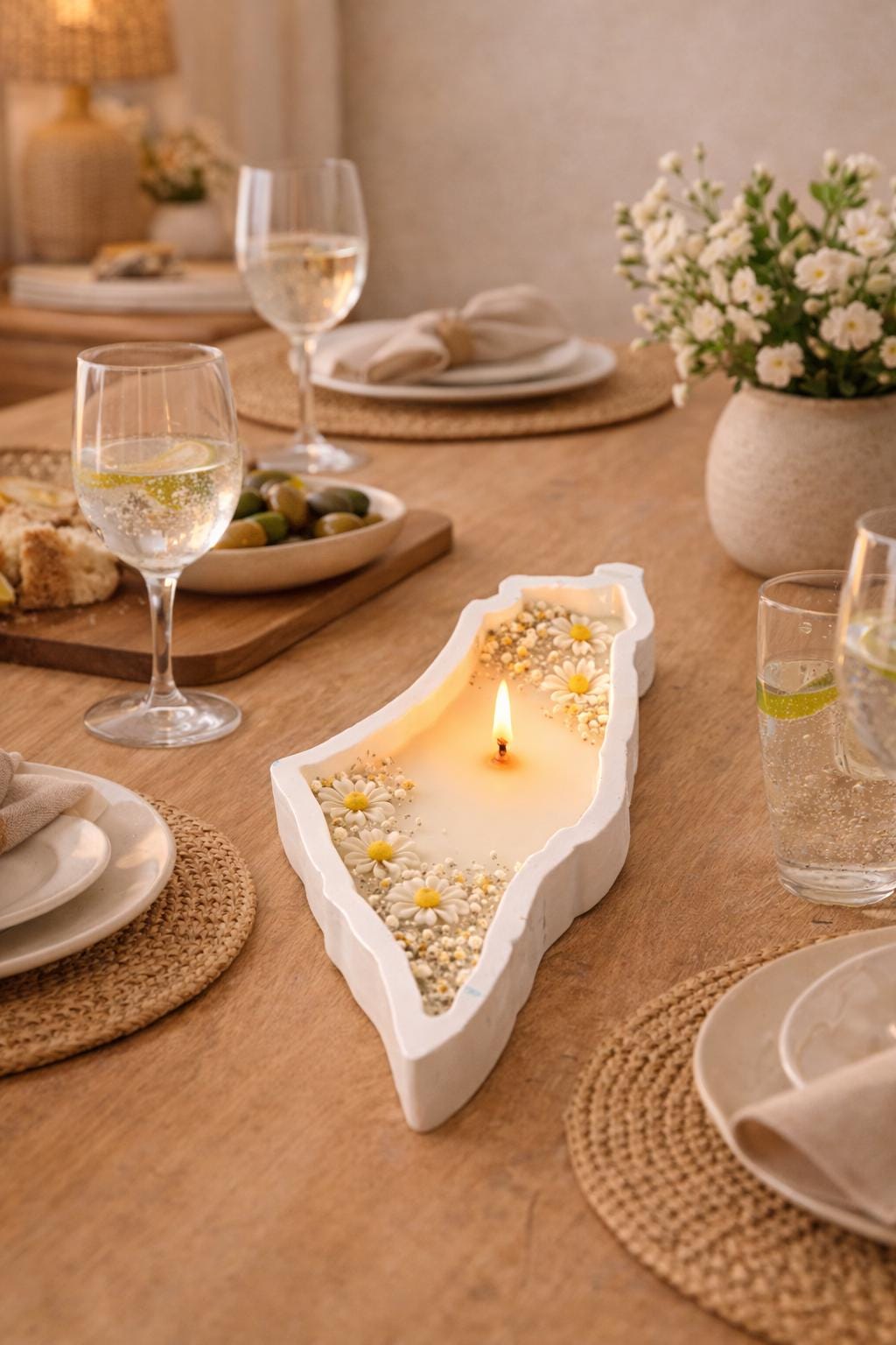 Palestine Floral Candle  Ramadan & Eid Home Decor