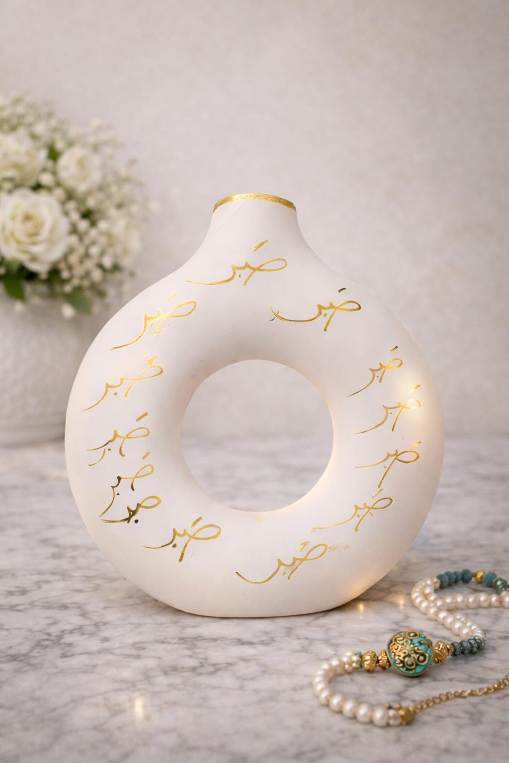 Eid Ramadan Arabic Patience, Taqwa and Faith, Vase, Mothers Gift , Daughter to Mother Gift, Sabr vase for dried flowers Handmade