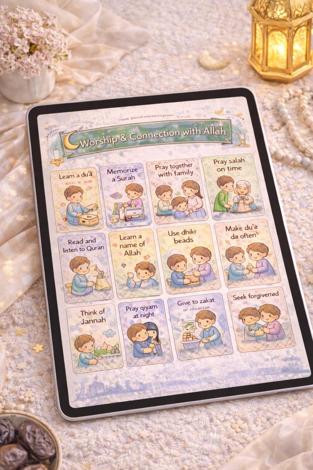 Ramadan Good Deeds for Kids | 100 Islamic Activity Cards | Printable Ramadan Calendar | Muslim Children | Instant Download
