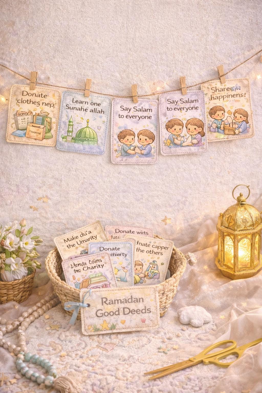 Ramadan Good Deeds for Kids | 100 Islamic Activity Cards | Printable Ramadan Calendar | Muslim Children | Instant Download