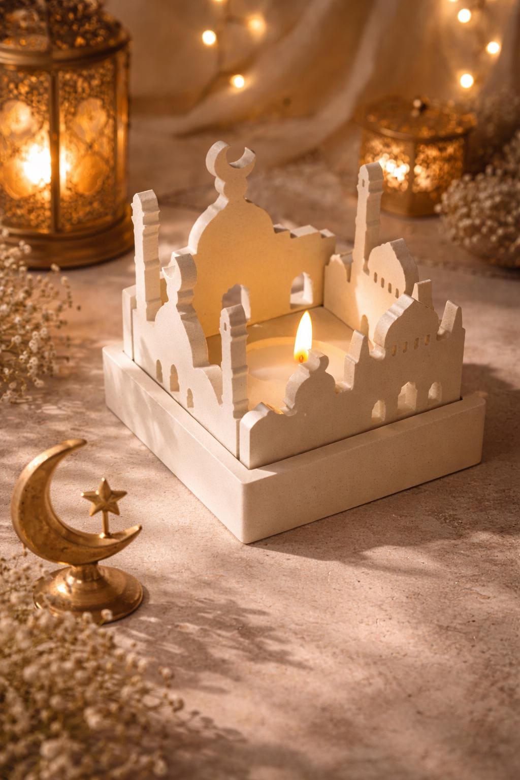 Mosque and candle wax  with three free melts Islamic tealight warmer Eid gifts Ramadan presents Islamic Vegan candles - Eid gift ideas