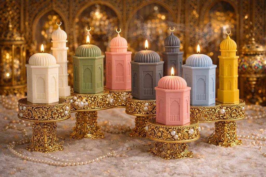 Mosque Candle: Ramadan Decor, Oud White Musk Scent